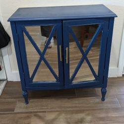 Blue Painted Accent Cabinet