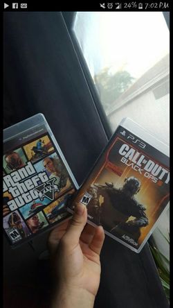 Ps3 games? Blavkops 3 and gta 5 for 50 dollas or 25 for each