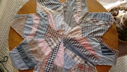 Quilt pieces...patchwork star..stitched edge