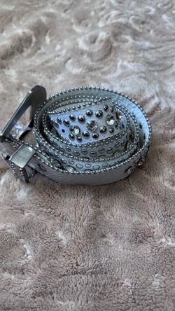 bedazzled white belt