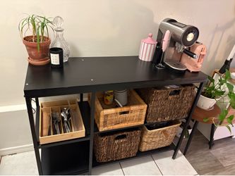 Black Storage Shelf / Coffee Bar Console