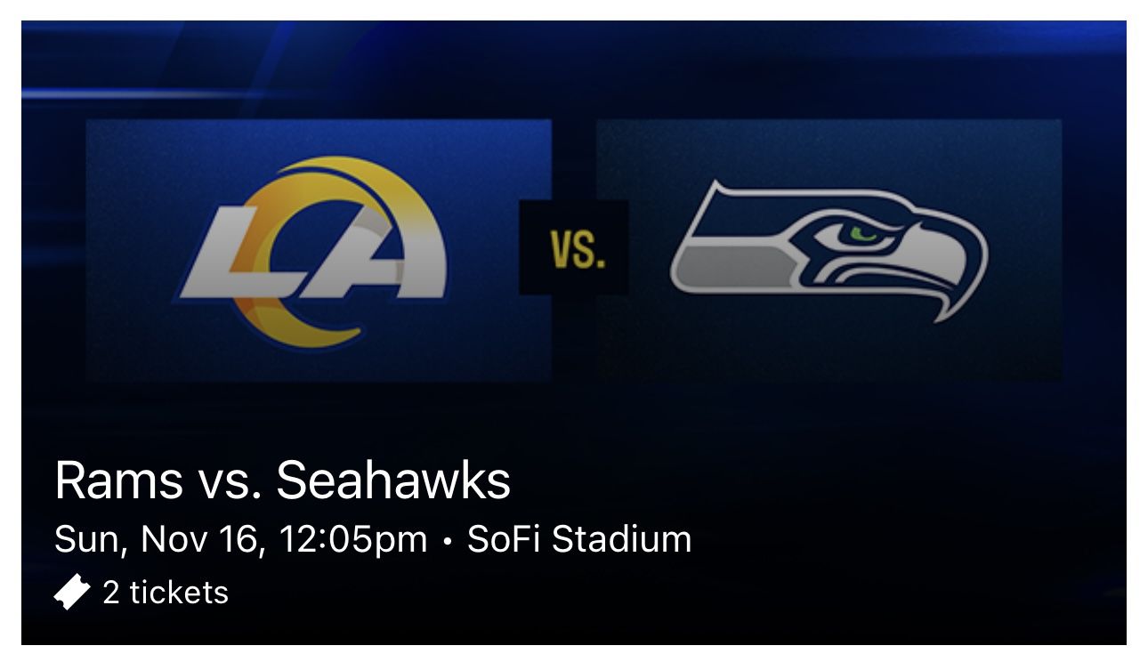 (2) Rams vs. Seahawks - Section 305 - Aisle Seats