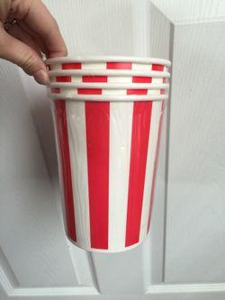 Red and white stripped large cups