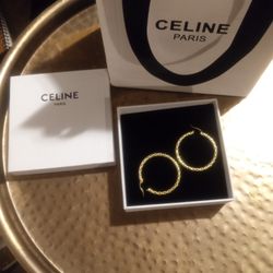 Celine Gold Hoop Earrings 