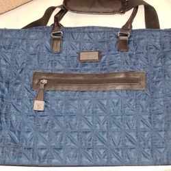 Cynthia Rowley Blue Nylon Quilted Weekend Travel Bag