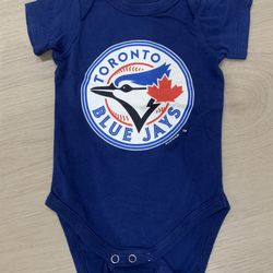 MLB Toronto Blue Jays 6m Baby Bodysuit Genuine Merchandise Baseball 100% Cotton