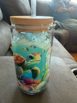 Glass Turtle Tumbler