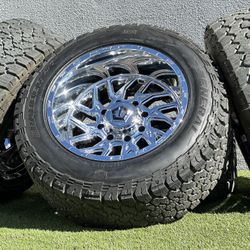 NEW 20” TIS Off-Road Chrome Chevy Silverado 2500 GMC Sierra rims 8 lug wheels 3500 GMC A/T Tires 3500HD