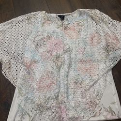Womans White Shirt Size 1x By Brittany Black #7