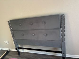 Grey rhinestone headboard