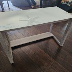 Free White Glass Desk. Measurements In Photo. Excellent Condition!
