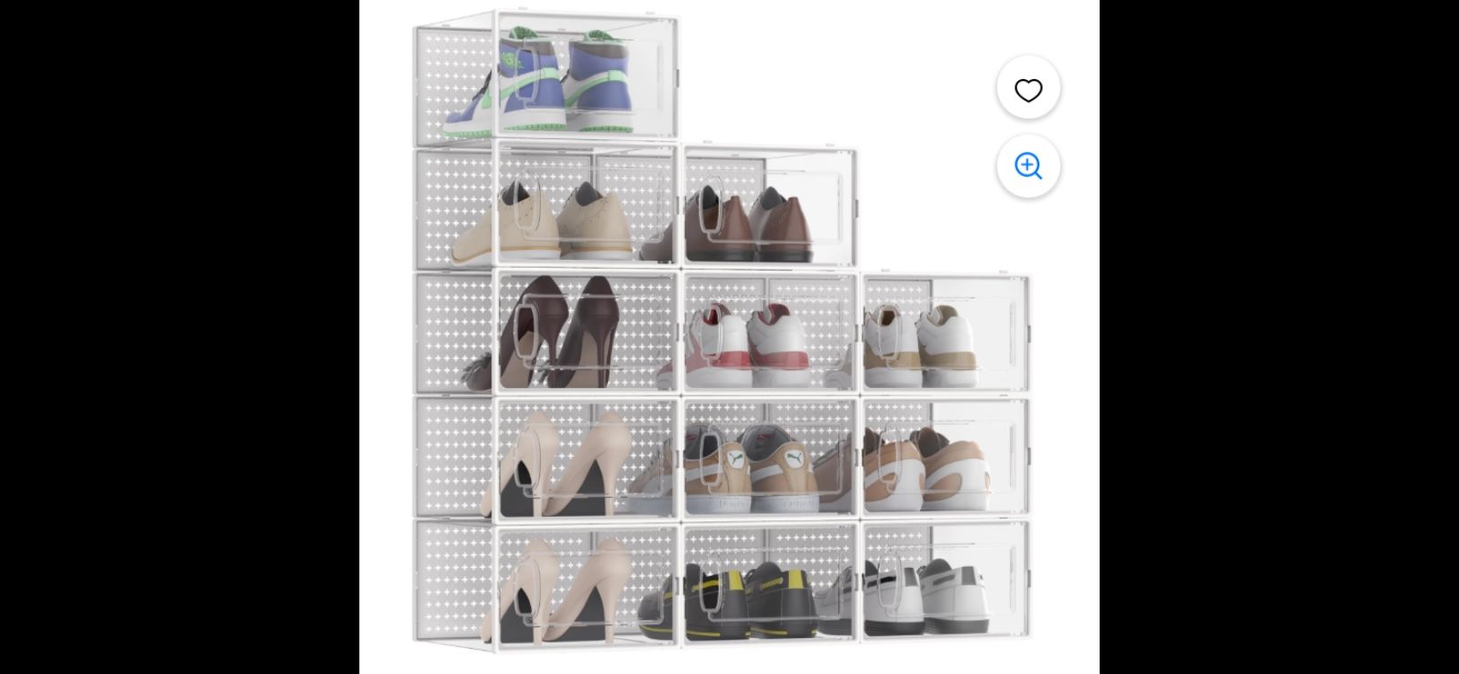 Shoe Storage Box Organizer for Closet, Versatile Clear