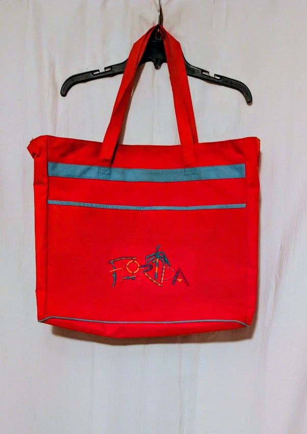Bag Red Tote Florida Stitched Logo Bag Large 18 " Length 15" Depth