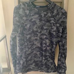 WOMENS SIZE 10 LULULEMON CAMO SHIRT TOP LONG SLEEVE 