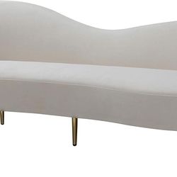 Meridian Furniture Ritz Collection Modern Sofa W/ Metal Legs & Gold Finish, 85.5" W x 31.75" D x 30"H