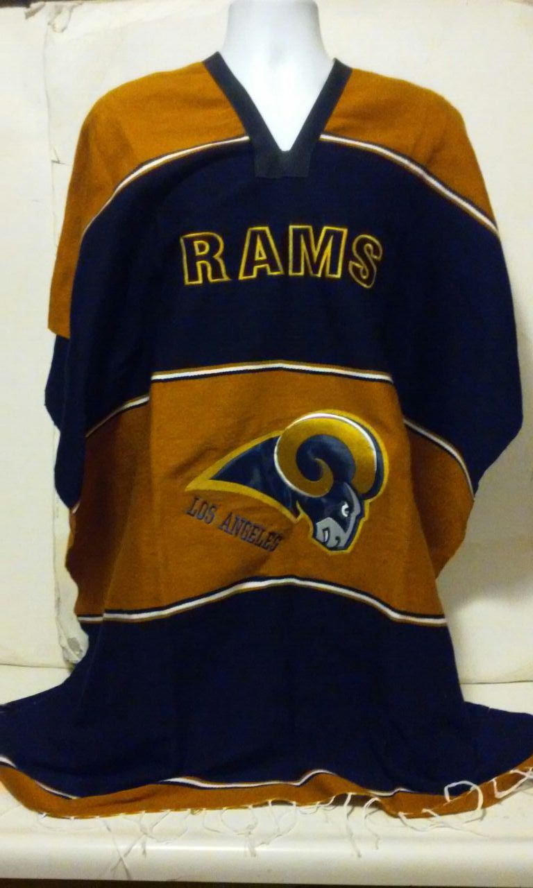 Mexican Football Handmade Poncho Los Angeles LA Rams Sarape Unisex Look !!!!!