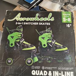 Adjustable four-wheeled roller skates for boys or girls