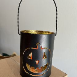 4” Metal Pumpkin Lantern W/handle