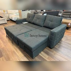 Sectional Sofa With Storage Chaise And Pullout Bed