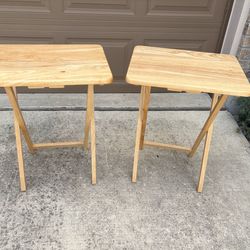 Natural Hard Wood TV Tables