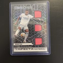 Panini Obsidian Trifecta Material Rodrygo Real Madrid Soccer Card TM-RGO /75