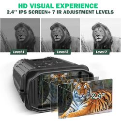 ZIMOCE Night Vision Goggles Tactical Gear, 1080P Video Night Vision Binoculars Hunting Gear with 2.5’’ LCD Screen/1312ft Range for Hunting/Camping/Mil