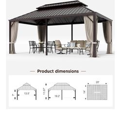 NEW GREEN PARTY 14 X 20ft Hardtop Gazebo 