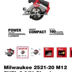 Milwaukee 2521-20 M12 FUEL 5-3/8" Circular Saw