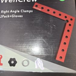 WenCrew Right Angle Clamps 2 Pack + Gloves