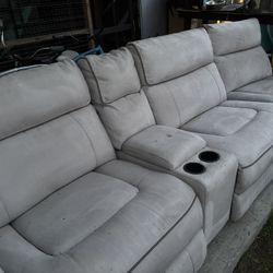 4  Piece Sofa Set Suede Material