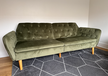 Novogratz Tallulah Memory Foam Futon - Light Green Velvet