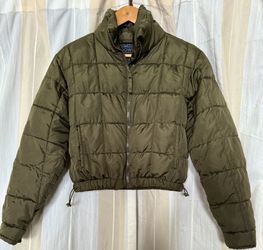 Aeropostale - Cropped Puffer Jacket- green, Size XS 