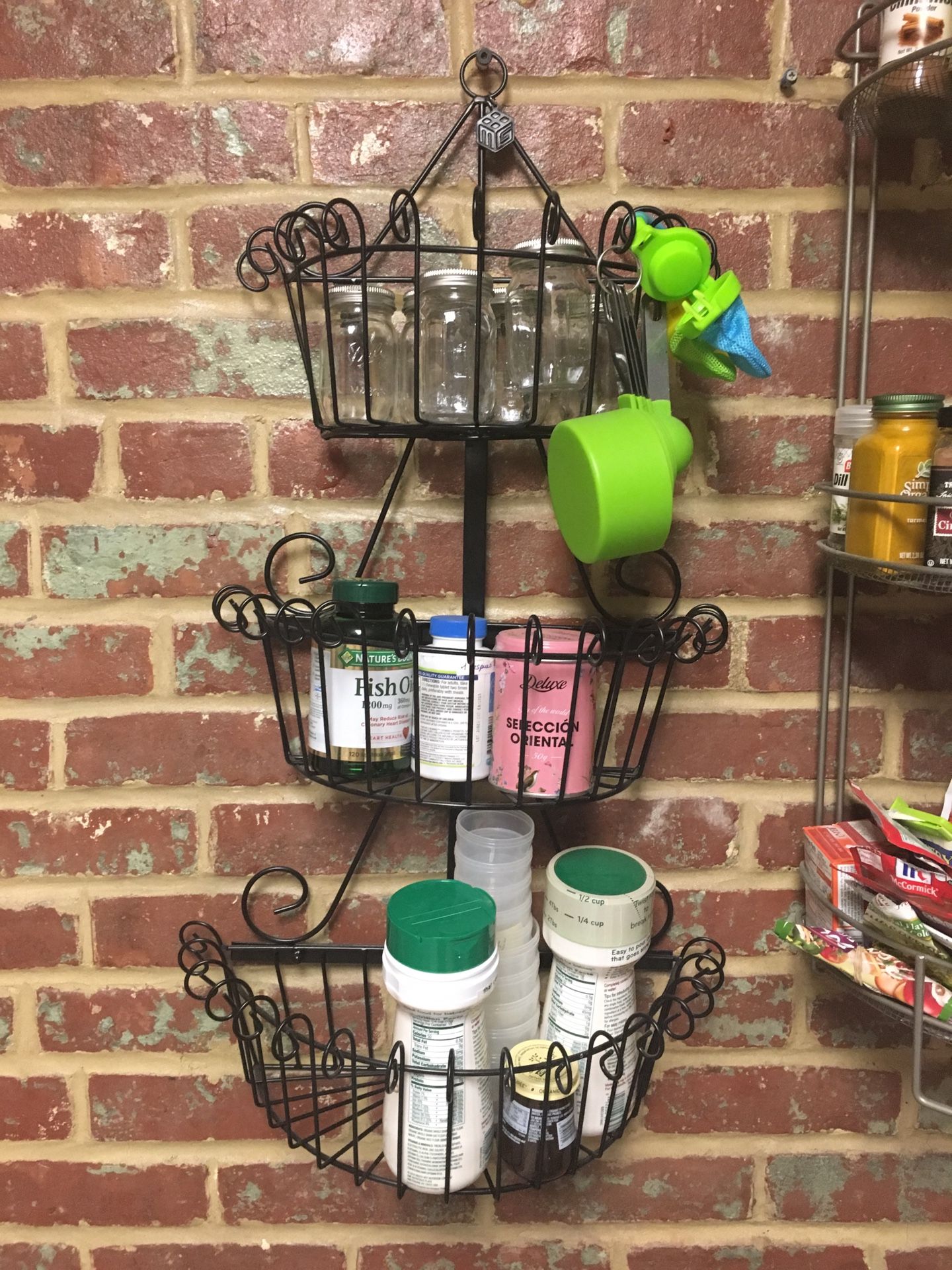 Black metallic kitchen 3 tier shelve