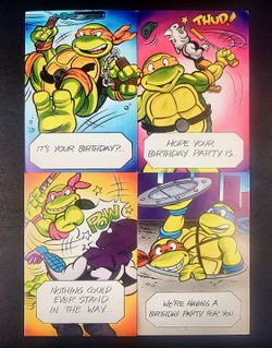 Vintage 1989 Teenage Mutant Ninja Turtles Birthday Cards Lot of 4