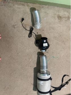 Charcoal air filter w/booster fan and ducts