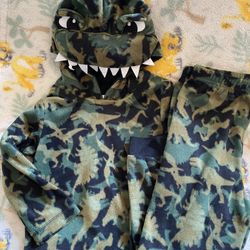 Dinosaur Fleece Hoodie Outfit 4t