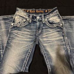 Rock Revival, slim straight, light washed, size 25