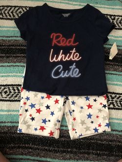 Toddler patriotic shorts and tee size 4T