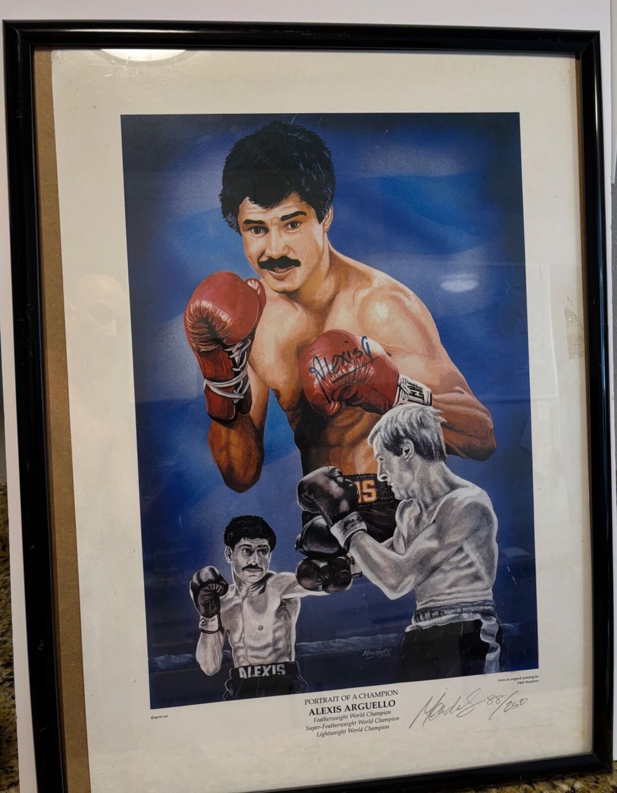 Boxing Legend Alexis Arguello Signed Original Art Poster