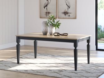 Brenkerton Grayish Brown/Black Rectangular Dining Room Table