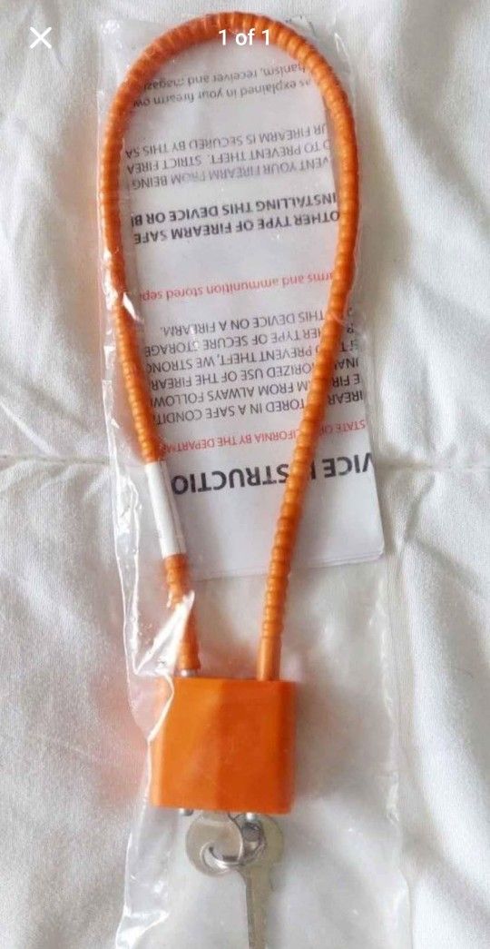 NEW! 15" Cable Lock with 2 keys (Orange)