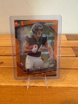2025 Panini Prizm Colston Loveland Rookie Orange Cracked Ice Bears