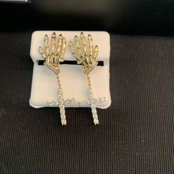 Diamond Cross Earrings  