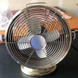 Retro Pedestal Desk Fan Bronze 