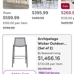 Seasonal Living Bar Chairs! $1,400.00 On Wayfair 