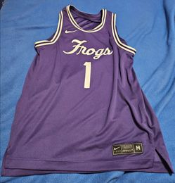 Used Nike TCU Horned Frogs Basketball Jersey Purple #1, Men's Medium