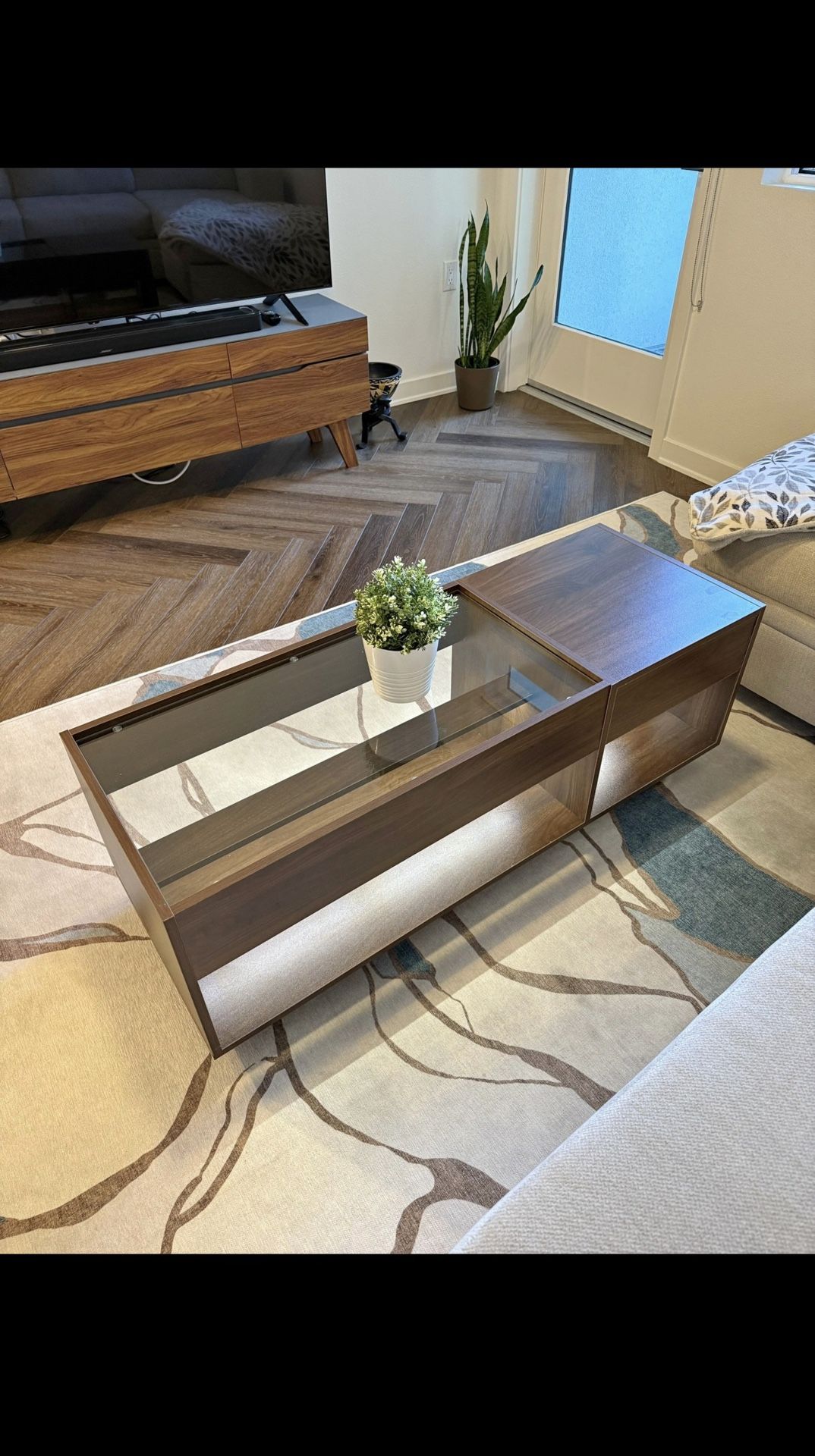 Modern Glass Top Coffee Table