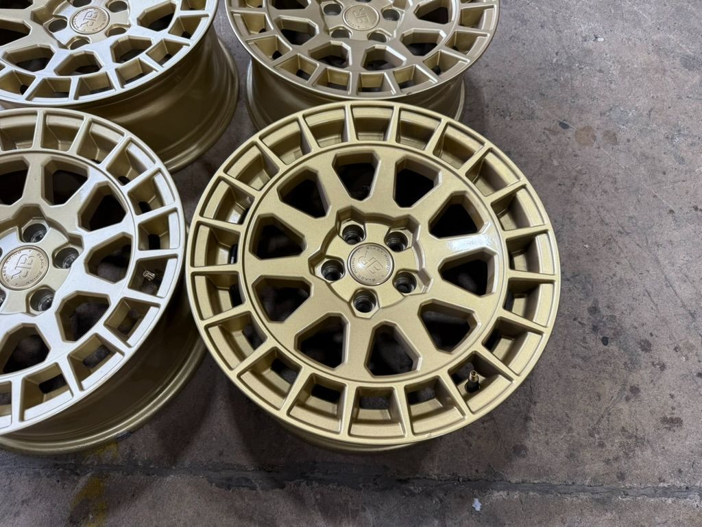 15” Gold color Black Rhino wheels 15x7 15mm offset 72mm CB 5x100