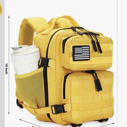9L Mini Tactical Backpack for Men and Women Tactical Backpack Small for Hiking Small Tactical Bag(yellow）