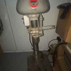 Antique Drill Press And Mini Table Skill Saw
